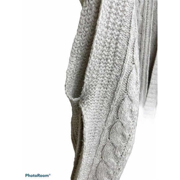 Caslon Womens Swing Poncho Sweater Beige Open‎ Front Cable Knit Ribbed S/M - Picture 3 of 8